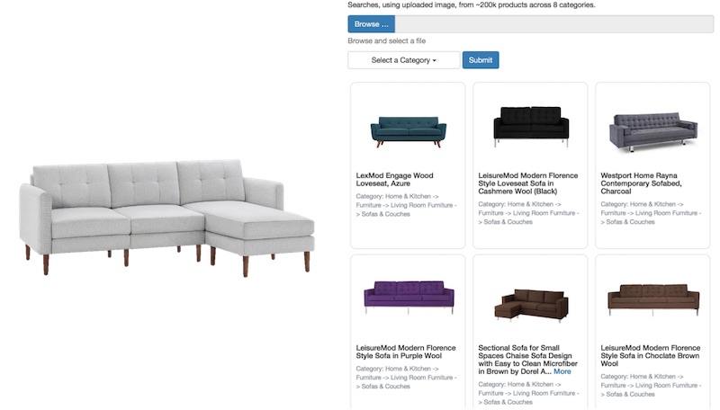 Image Search on a dimpled sofa