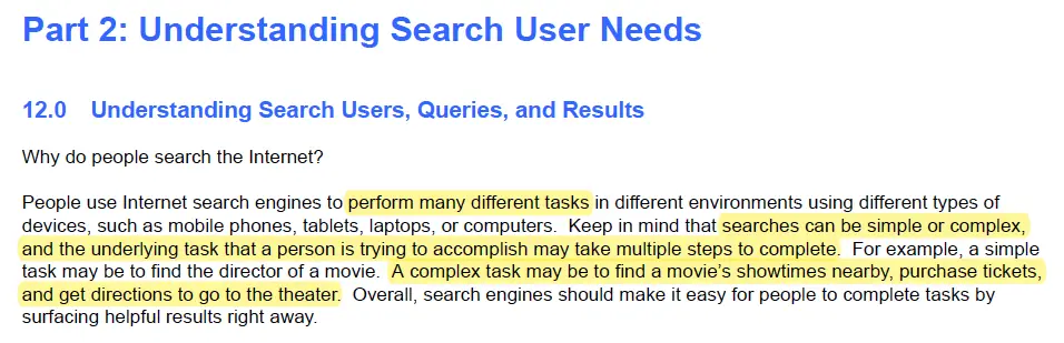 Though it may be obvious, it's helpful to spell out the needs of a search user