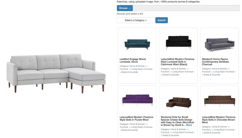 Image Search on a dimpled sofa