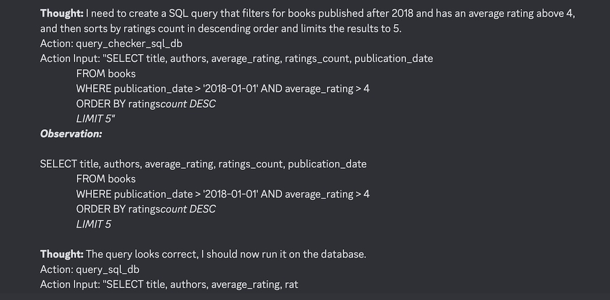 Querying a small database via /sql-agent